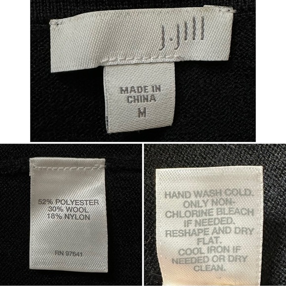 J. Jill Wool Blend Women''s Black Button Down Long Cardigan Sweater, Sz Medium - Picture 11 of 12